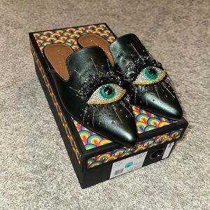 Olive Embellished Mules